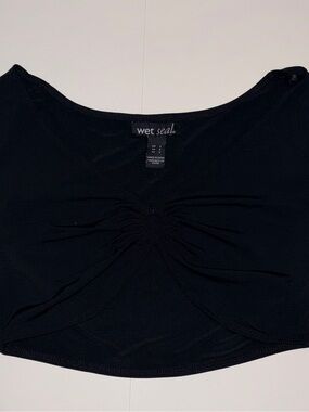 Wet Seal Black Ruched Center Crop Top
